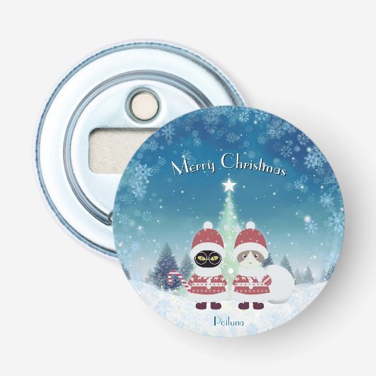 [お名前]のポイルーナクリスマス 栓抜き (正面)