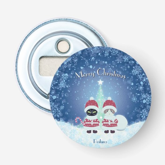 [お名前]のポイルーナクリスマス 栓抜き (正面)