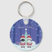 [お名前]のPoilunaクリスマスメタルサークル キーホルダー (正面)