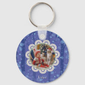 [お名前]のPoilunaクリスマスメタルサークル キーホルダー (裏面)