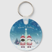 [お名前]のPoilunaクリスマスメタルサークル キーホルダー (正面)