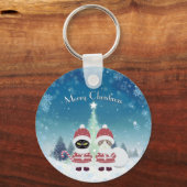 [お名前]のPoilunaクリスマスメタルサークル キーホルダー (正面)