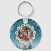 [お名前]のPoilunaクリスマスメタルサークル キーホルダー (裏面)