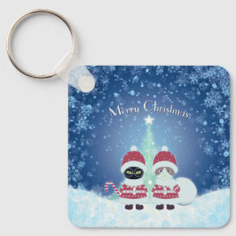 [お名前]のPoiluna Christmas Metal Square キーホルダー