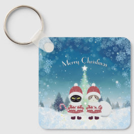 [お名前]のPoiluna Christmas Metal Square キーホルダー