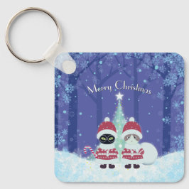 [お名前]のPoiluna Christmas Metal Square キーホルダー