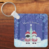 [お名前]のPoiluna Christmas Metal Square キーホルダー (正面)