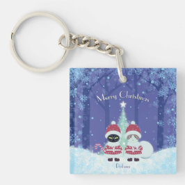 [お名前]のPoiluna Christmas Square キーホルダー