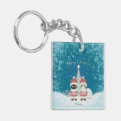 [お名前]のPoiluna Christmas Square キーホルダー (正面左)