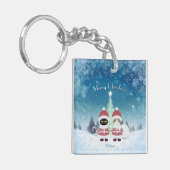 [お名前]のPoiluna Christmas Square キーホルダー (正面左)