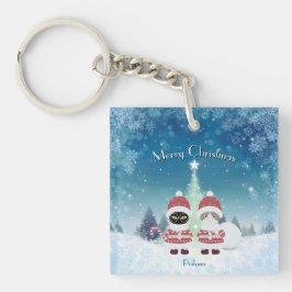 [お名前]のPoiluna Christmas Square キーホルダー