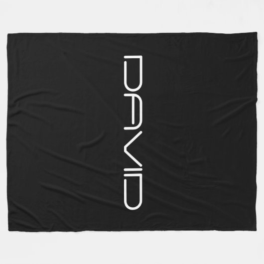 お名前 |カスタマイズクール可能なスタイル化文字 フリースブランケット (正面(横))