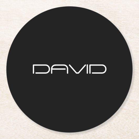 お名前 |カスタマイズクール可能なスタイル化文字 ラウンドペーパーコースター (正面)
