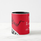 お名前/カラーレッドトレブルクレフ、 音符記号ピアノ鍵音楽 マグカップ (中央)