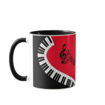 お名前/カラーレッドトレブルクレフ、 音符記号ピアノ鍵音楽