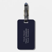 お名前&グレーネイビーブルーストライプラゲッジタグ ラゲッジタグ (裏面縦)