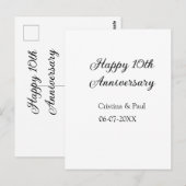お名前 シンプル ミニマル 結婚10周年 ポストカード (正面/裏面)