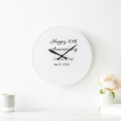 お名前 シンプル ミニマル 結婚10周年 ラージ壁時計 (ホーム)