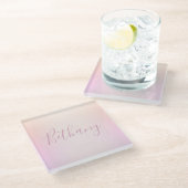 お名前 |ソフトスエレガントクリプトグラデーション ガラスコースター (アングル)