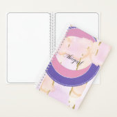 お名前、ミックスメデかわいらしィア抽象芸術、ピンク薄紫 ノートブック (内側)
