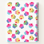 お名前、レシピ本、カップケーキ、色かわいらし付け ノートブック (裏面)