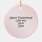 お名前 |レッドローズ&ステム花の写真 セラミックオーナメント (裏面)