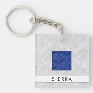 お名前+信号航海のフラグS Sierra キーホルダー