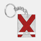 お名前+信号航海のフラグVビクター キーホルダー (正面左)