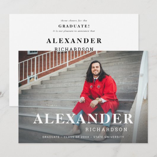 お名前&写真大学院発表M 2 招待状 (正面/裏面)