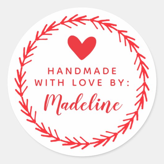 お名前 |手作り ラウンドシール (正面)