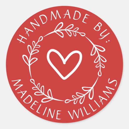 お名前 |手作り ラウンドシール (正面)