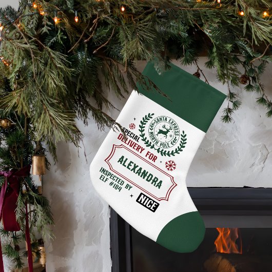 （お名前）様へのサンタ特急便 スモールクリスマスストッキング