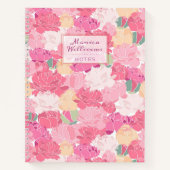 お名前 |水彩牡丹 ノートブック (正面)