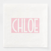 お名前 |淡いはっきりしたピンクの白い文字 (正面)