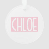 お名前 |淡いはっきりしたピンクの白い文字 オーナメント (裏面)