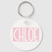 お名前 |淡いはっきりしたピンクの白い文字 キーホルダー (正面)