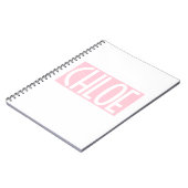 お名前 |淡いはっきりしたピンクの白い文字 ノートブック (左側)