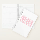 お名前 |淡いはっきりしたピンクの白い文字 プランナー手帳 (ディスプレー)