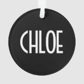 お名前、白はっきりした文字 |黒 オーナメント (裏面)