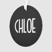 お名前、白はっきりした文字 |黒 オーナメント (正面)