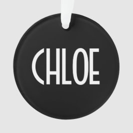 お名前、白はっきりした文字 |黒 オーナメント