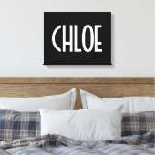 お名前、白はっきりした文字 |黒 キャンバスプリント (インサイチュ (寝室))