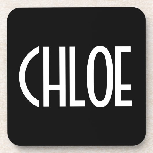 お名前、白はっきりした文字 |黒 コースター (正面)