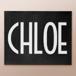 お名前、白はっきりした文字 |黒 ジグソーパズル<br><div class="desc">目を引くモダンと</div>