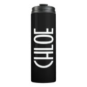 お名前、白はっきりした文字 |黒 タンブラー (正面)