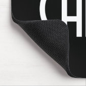 お名前、白はっきりした文字 |黒 マウスパッド (コーナー)