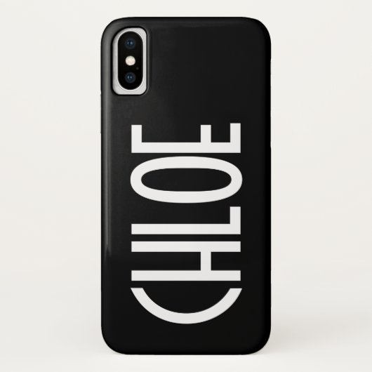 お名前、白はっきりした文字 |黒 Case-Mate iPhoneケース (裏面)