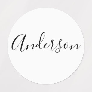 お名前  白エレガント衣の黒文字 ラベル