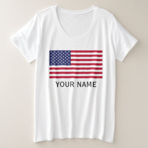 お名前(米国)でパーソナライズ , 米国 プラスサイズTシャツ