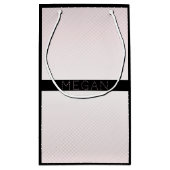 お名前 |薄い白とバラグラデーションのストライプ#2 スモールペーパーバッグ (裏面)